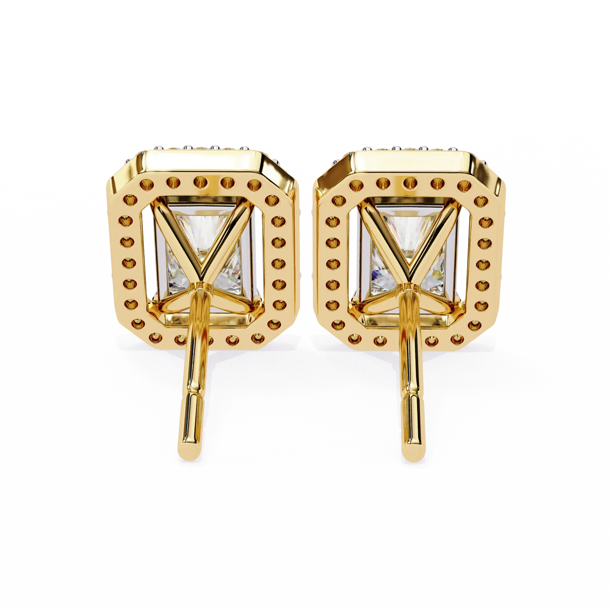 Gatsby Emerald Halo Lab Grown Diamond Studs - Ophiratbf