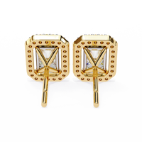 Gatsby Emerald Halo Lab Grown Diamond Studs - Ophiratbf