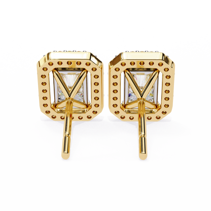 Gatsby Emerald Halo Lab Grown Diamond Studs