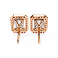 Gatsby Emerald Halo Lab Grown Diamond Studs - Ophiratbf