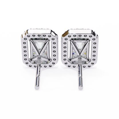 Gatsby Emerald Halo Lab Grown Diamond Studs