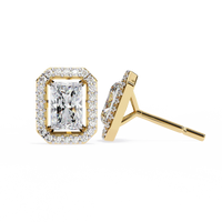 Gatsby Emerald Halo Lab Grown Diamond Studs - Ophiratbf