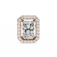 Gatsby Emerald Halo Lab Grown Diamond Studs - Ophiratbf