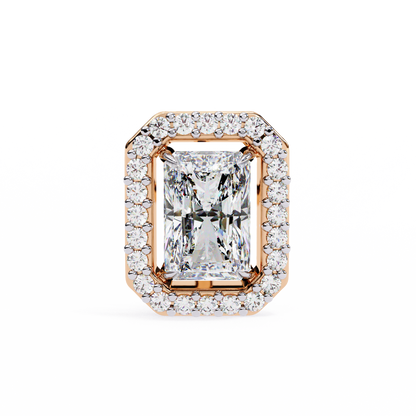 Gatsby Emerald Halo Lab Grown Diamond Studs