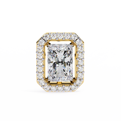 Gatsby Emerald Halo Lab Grown Diamond Studs