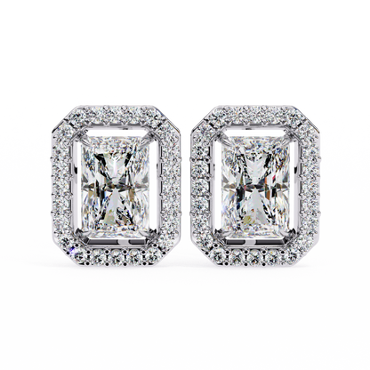 Gatsby Emerald Halo Lab Grown Diamond Studs