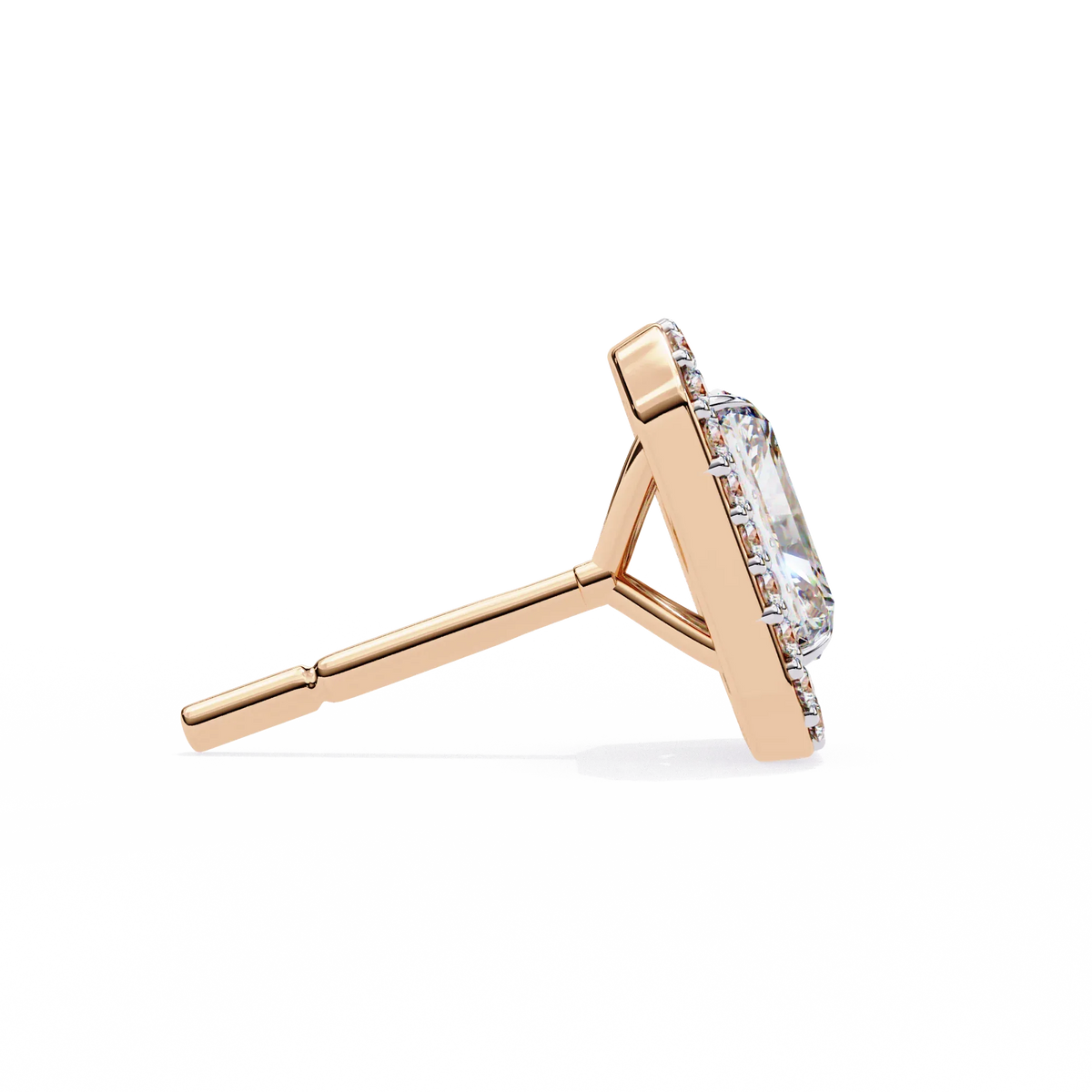 Gatsby Emerald Halo Lab Grown Diamond Studs - Ophiratbf