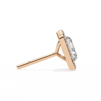 Gatsby Emerald Halo Lab Grown Diamond Studs - Ophiratbf