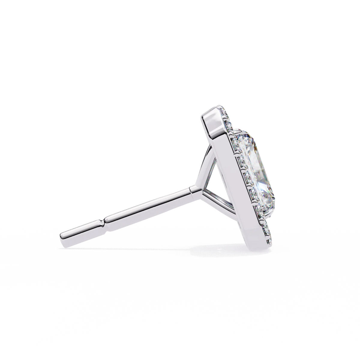 Gatsby Emerald Halo Lab Grown Diamond Studs - Ophiratbf