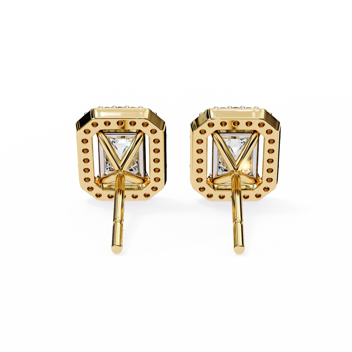 Empire Emerald Halo Lab Grown Diamond Studs - Ophiratbf