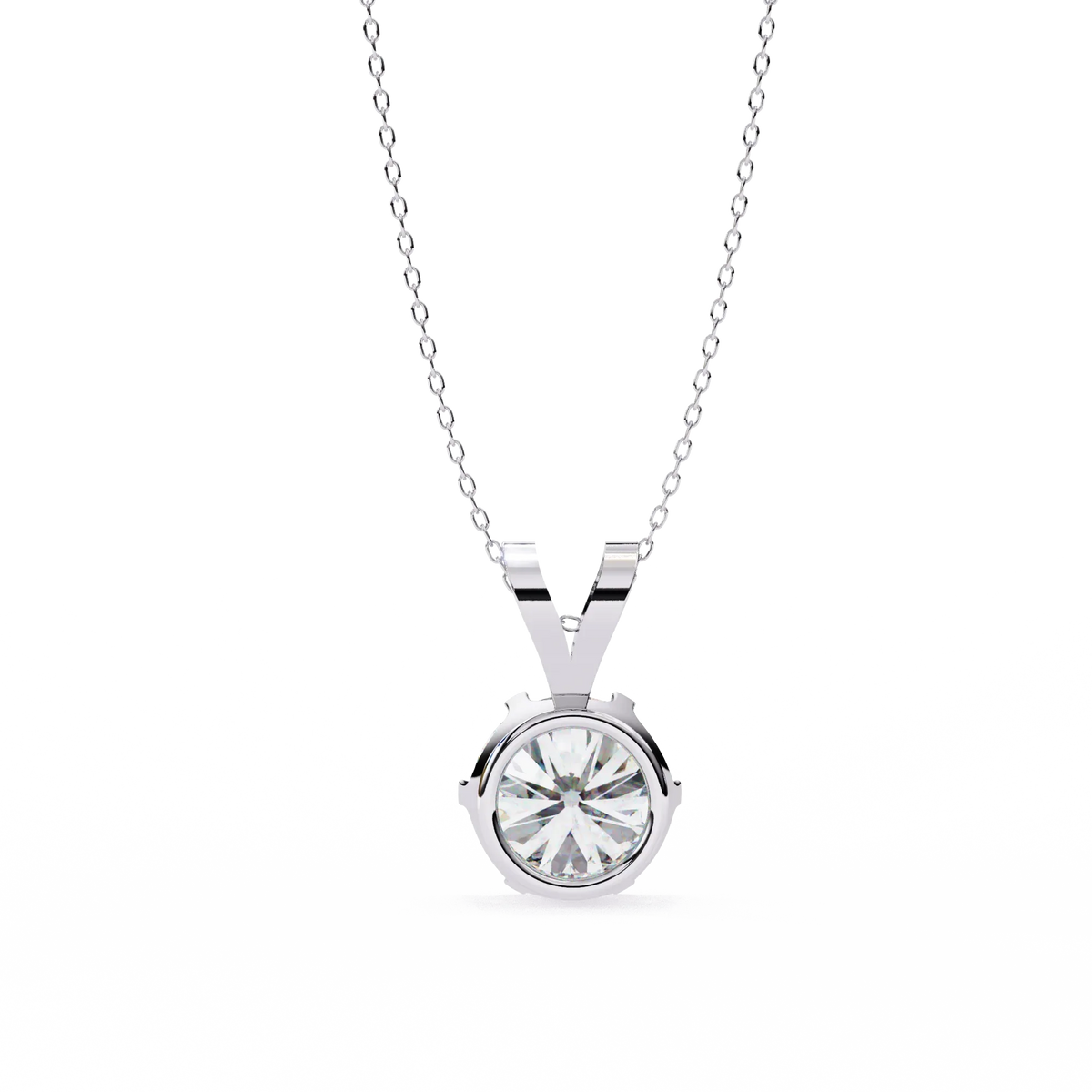 Roselle Solitaire Round Lab Grown Diamond Pendant - Ophiratbf