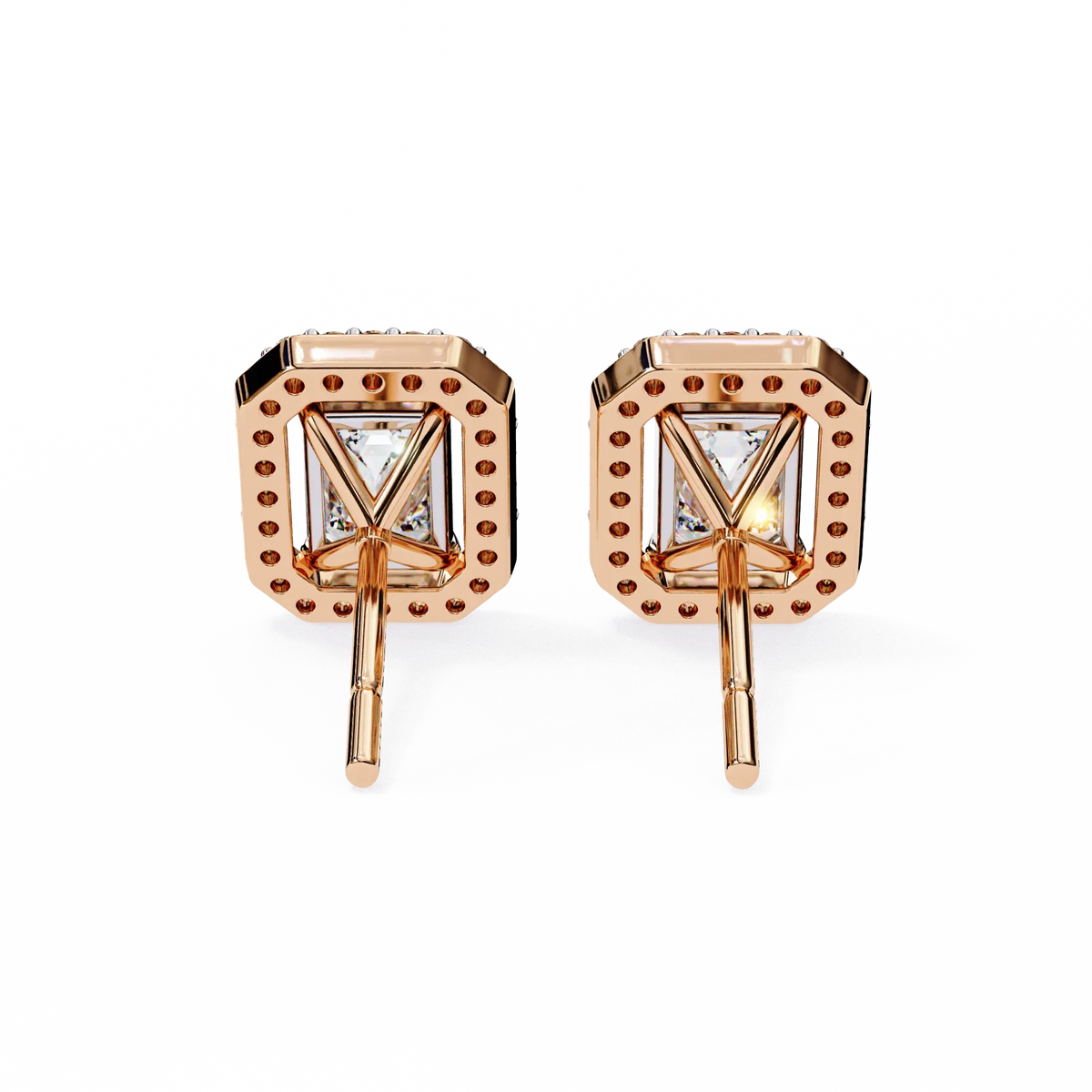 Empire Emerald Halo Lab Grown Diamond Studs - Ophiratbf