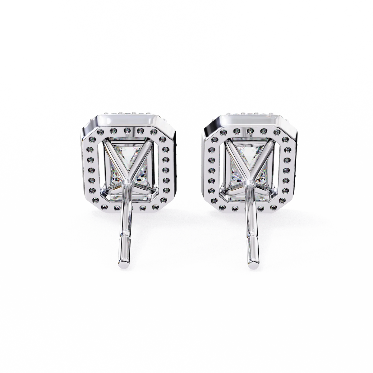 Empire Emerald Halo Lab Grown Diamond Studs - Ophiratbf
