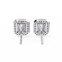 Empire Emerald Halo Lab Grown Diamond Studs - Ophiratbf