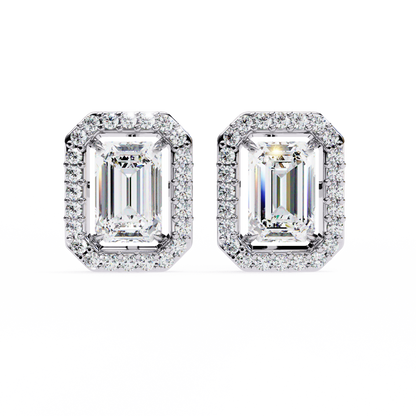 Empire Emerald Halo Lab Grown Diamond Studs