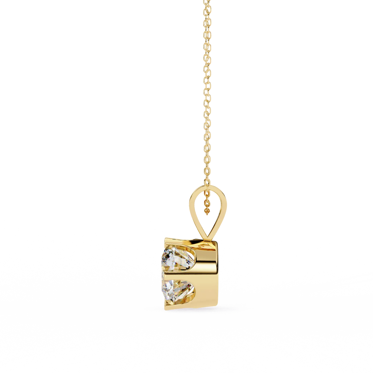 Roselle Solitaire Round Lab Grown Diamond Pendant - Ophiratbf