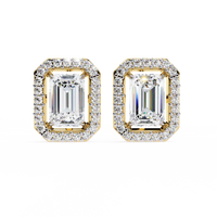 Empire Emerald Halo Lab Grown Diamond Studs - Ophiratbf
