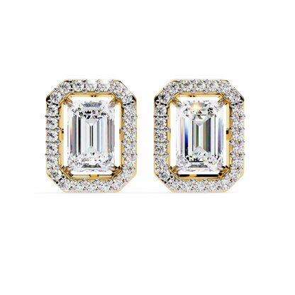 Empire Emerald Halo Lab Grown Diamond Studs