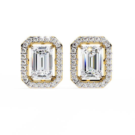 Empire Emerald Halo Lab Grown Diamond Studs