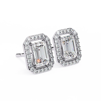 Empire Emerald Halo Lab Grown Diamond Studs - Ophiratbf