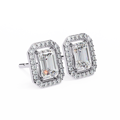Empire Emerald Halo Lab Grown Diamond Studs