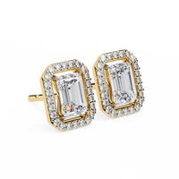 Empire Emerald Halo Lab Grown Diamond Studs - Ophiratbf