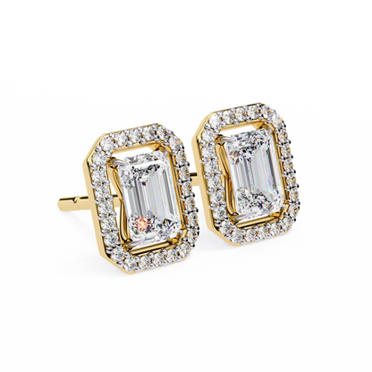 Empire Emerald Halo Lab Grown Diamond Studs