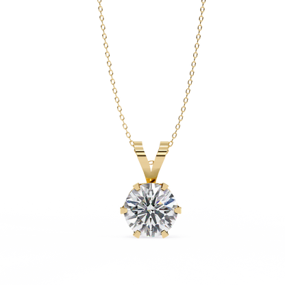 Roselle Solitaire Round Lab Grown Diamond Pendant