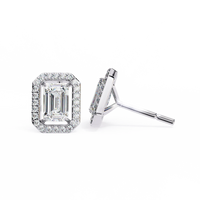 Empire Emerald Halo Lab Grown Diamond Studs - Ophiratbf
