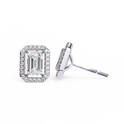 Empire Emerald Halo Lab Grown Diamond Studs