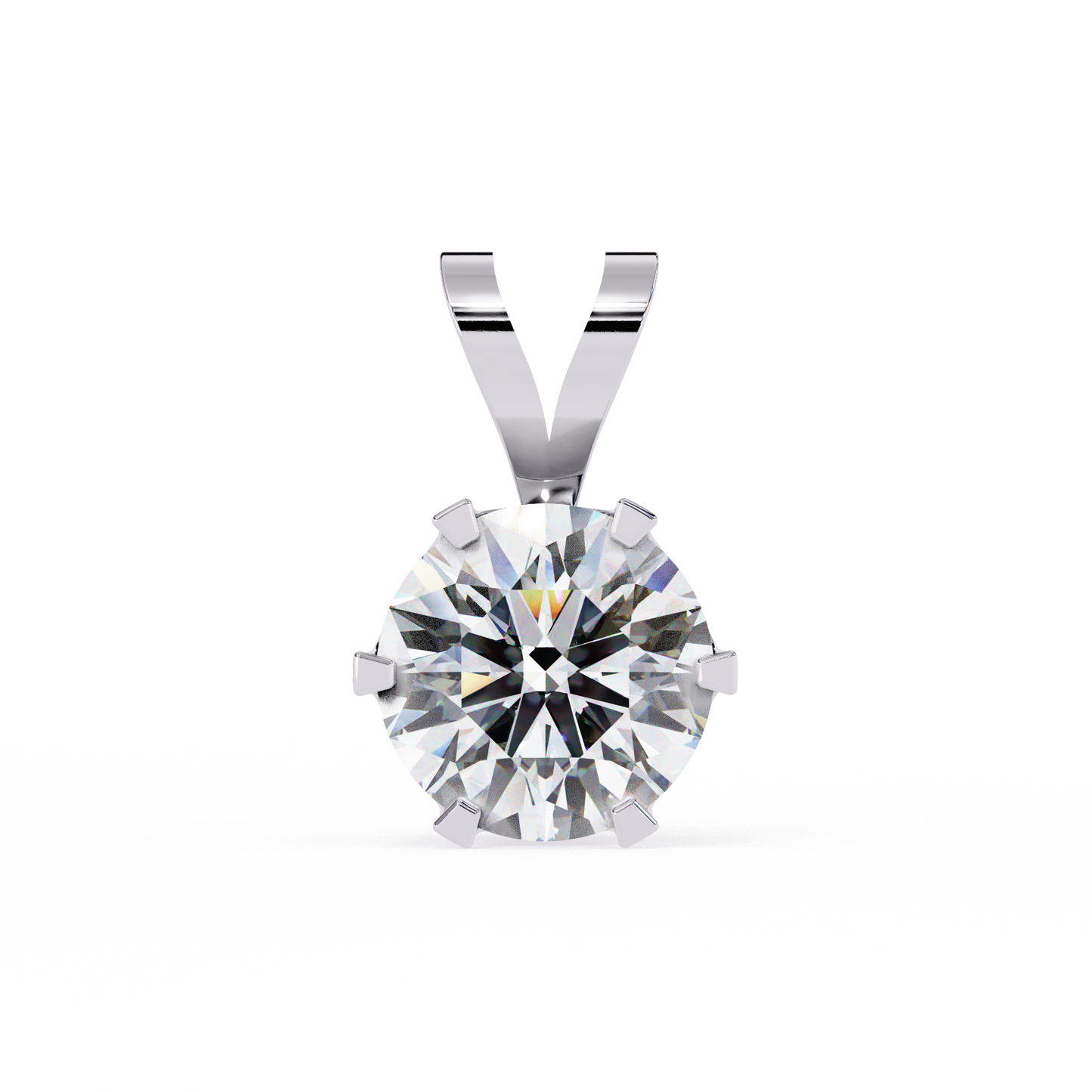 roselle solitaire round lab grown diamond pendant