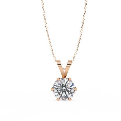 Roselle Solitaire Round Lab Grown Diamond Pendant