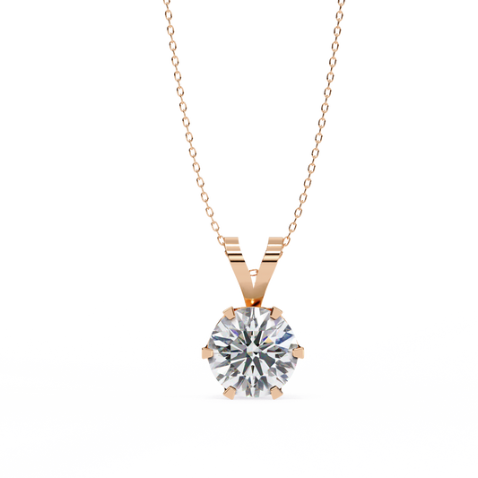 Roselle Solitaire Round Lab Grown Diamond Pendant
