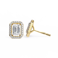 Empire Emerald Halo Lab Grown Diamond Studs - Ophiratbf