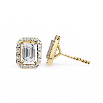 Empire Emerald Halo Lab Grown Diamond Studs