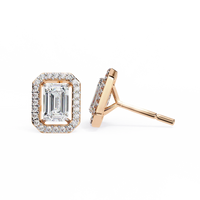 Empire Emerald Halo Lab Grown Diamond Studs - Ophiratbf