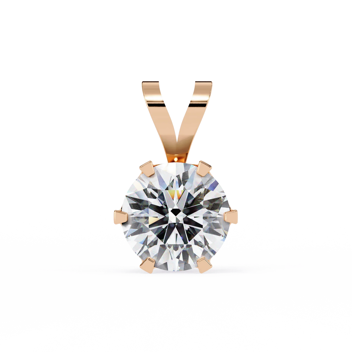 Roselle Solitaire Round Lab Grown Diamond Pendant - Ophiratbf