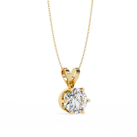 Roselle Solitaire Round Lab Grown Diamond Pendant - Ophiratbf