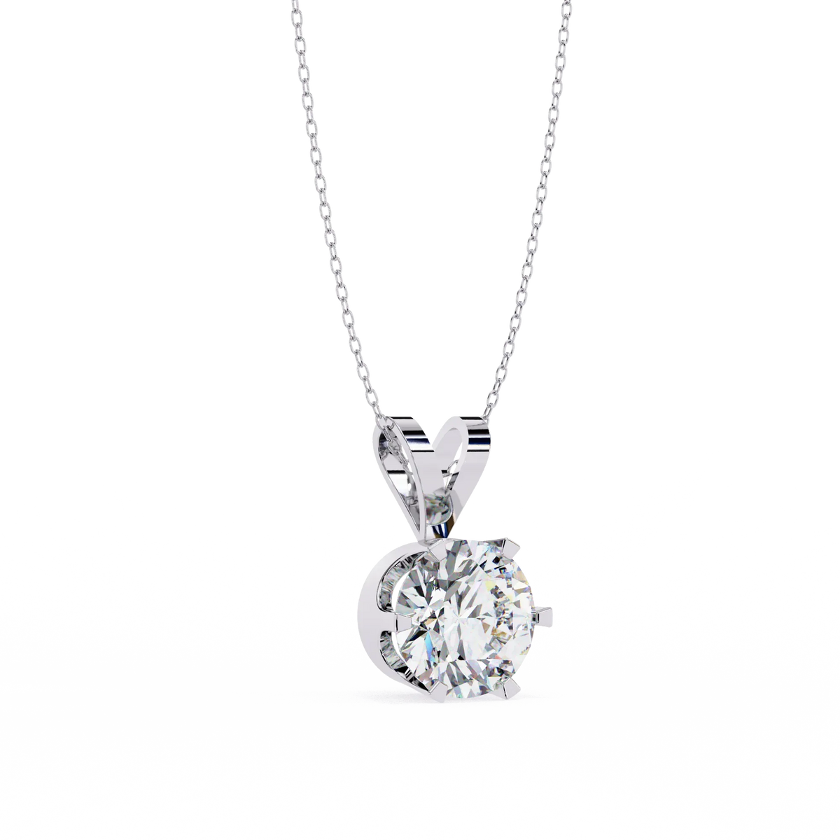 Roselle Solitaire Round Lab Grown Diamond Pendant - Ophiratbf