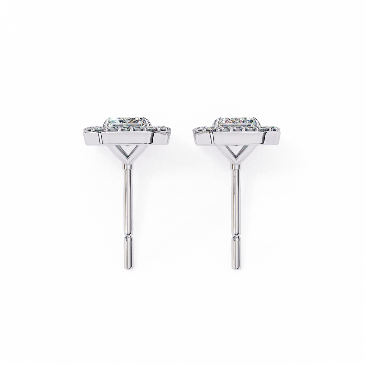 Empire Emerald Halo Lab Grown Diamond Studs - Ophiratbf