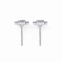 Empire Emerald Halo Lab Grown Diamond Studs - Ophiratbf
