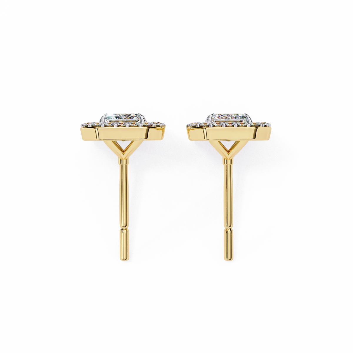 Empire Emerald Halo Lab Grown Diamond Studs - Ophiratbf