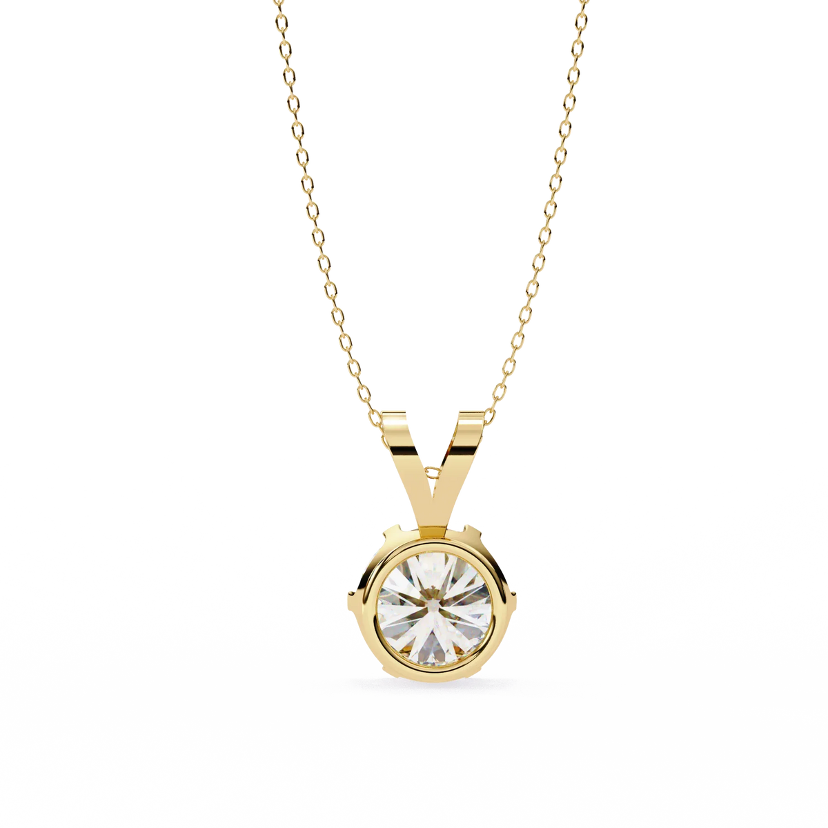 Roselle Solitaire Round Lab Grown Diamond Pendant - Ophiratbf