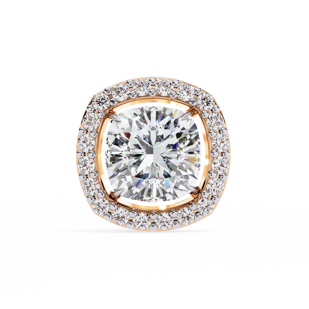 Serene Cushion Halo Lab Grown Diamond Studs - Ophiratbf