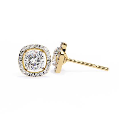 Serene Cushion Halo Lab Grown Diamond Studs