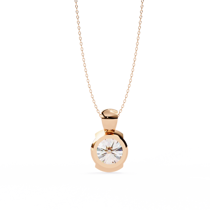 Solara Bezel Round Lab Grown Diamond Pendant