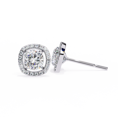Serene Cushion Halo Lab Grown Diamond Studs