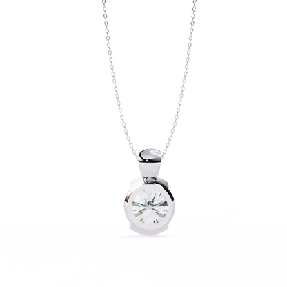 Solara Bezel Round Lab Grown Diamond Pendant