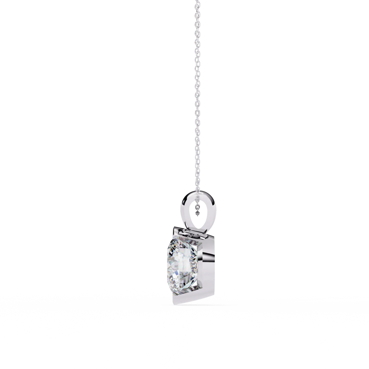 Solara Bezel Round Lab Grown Diamond Pendant - Ophiratbf