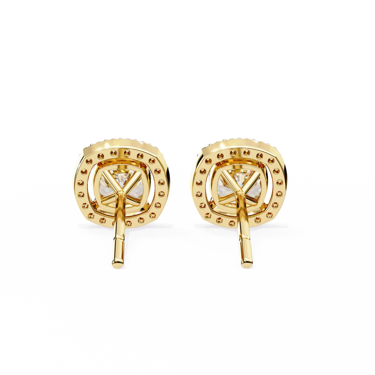 Serene Cushion Halo Lab Grown Diamond Studs - Ophiratbf